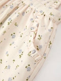 Girls Blue Floral Print Wide Leg Jumpsuit - 4