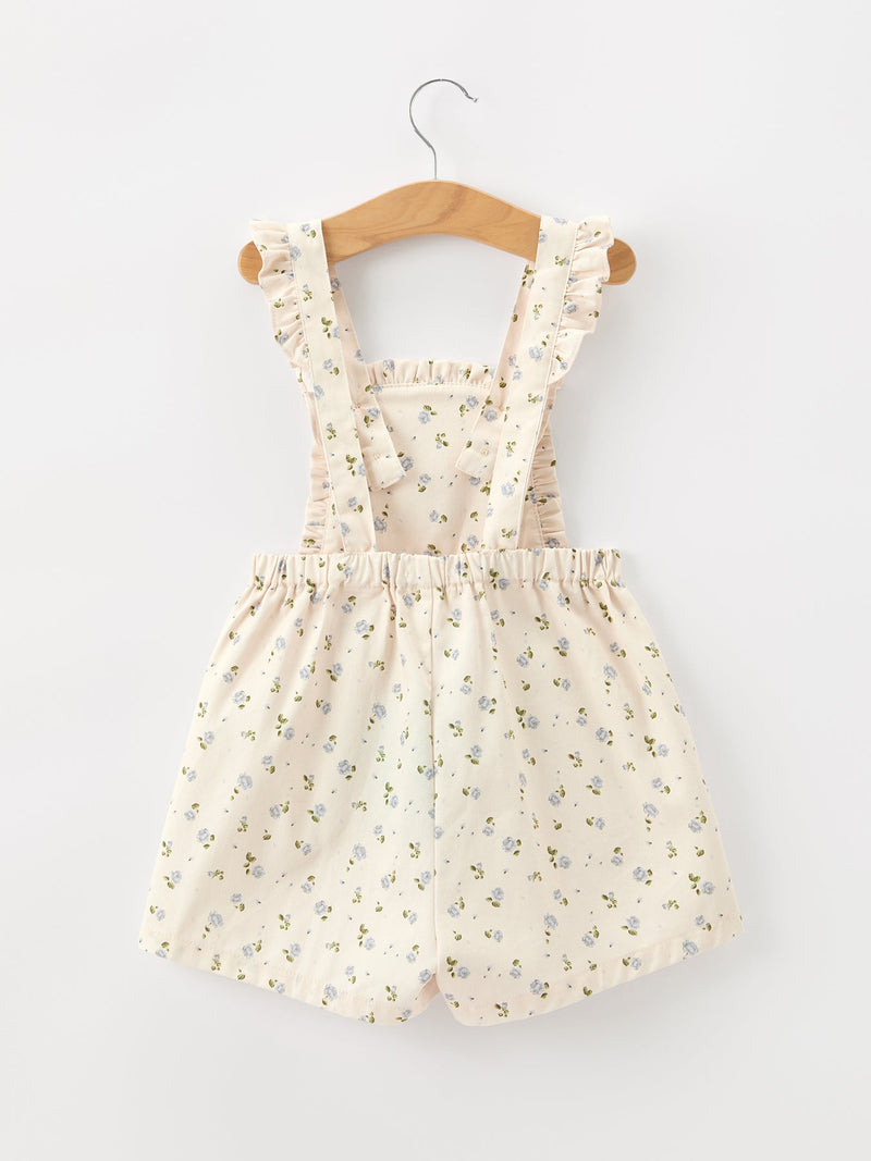 Girls Blue Floral Print Wide Leg Jumpsuit - 2