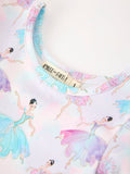 Fall Watercolor Ballet Girls Long Sleeve Twirl Dress - 3