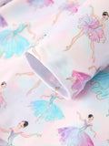 Fall Watercolor Ballet Girls Long Sleeve Twirl Dress - 4