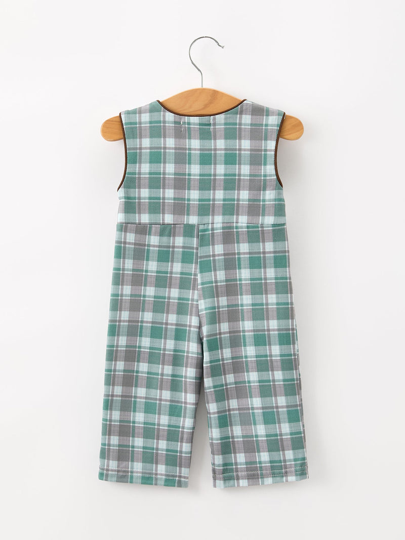 Plaid Moose Smocked Baby Boy JonJon - 2