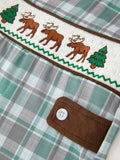 Plaid Moose Smocked Baby Boy JonJon - 4