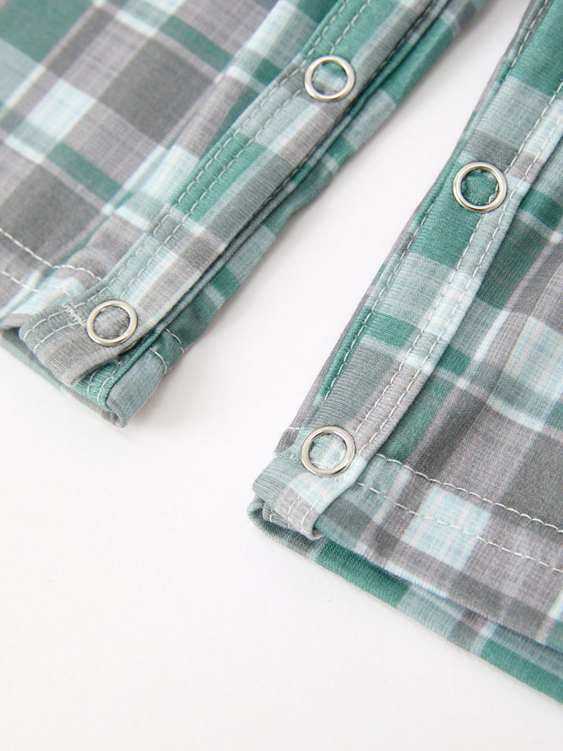 Plaid Moose Smocked Baby Boy JonJon - 5