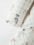 Fall Plaid Dog Print Girls Long Sleeve Twirl Dress - 9