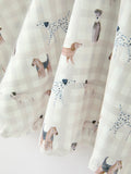 Fall Plaid Dog Print Girls Long Sleeve Twirl Dress - 10