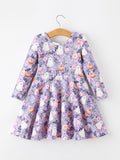 Halloween Ghost Pumpkin Girls Long Sleeve Twirl Dress - 8