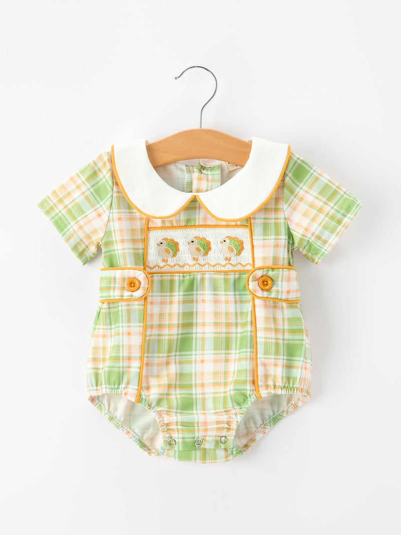 Thanksgiving Turkey Smocked Baby Boy JonJon - 1