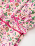 Hot Pink Floral Petals Collar Girl Dress - 3