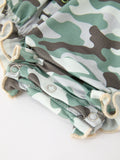 Fall Camo Bow Girls Ruffle Bubble Romper - 5