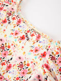 Fall Vintage Floral Puff Sleeve Girls Dress - 3