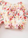 Fall Vintage Floral Puff Sleeve Girls Dress - 4