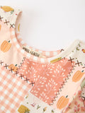Thanksgiving Halloween Patchwork Girls Dress - 3