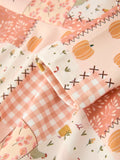Thanksgiving Halloween Patchwork Girls Dress - 4