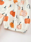 Fall Pumpkin Puff Sleeve Girls Dress - 4