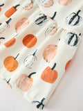 Fall Pumpkin Puff Sleeve Girls Dress - 5