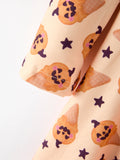 Halloween Pumpkin Girls Long Sleeve Dress - 4