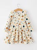 Fall Orange Pumpkin & Leaf Twirl Girls Dress - 2