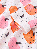 Fall Pumpkin Print Girls Twirl Dress Long Sleeve - 4