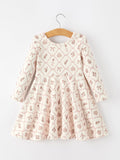 Fall Pumpkin Bow Girls Twirl Dress - 8