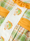 Thanksgiving Turkey Plaid Baby Girl Bubble Romper - 4