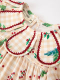 Fall Gingham Baby Bloomer Set Ruffle Collar Bow - 3