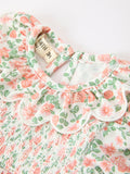 Fall Blush Floral Baby Romper Smocked Petal Collar - 3