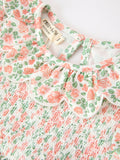 Fall Blush Floral Girls Dress Smocked Petal Collar - 3