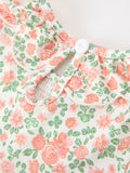 Fall Blush Floral Girls Dress Smocked Petal Collar - 4