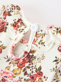 Fall Garden Baby Romper Smocked Petal Collar Bow - 5