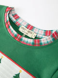 Christmas Tree Plaid Boys Set Long Sleeve Top Pants - 4