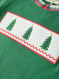 Christmas Tree Plaid Boys Set Long Sleeve Top Pants - 5