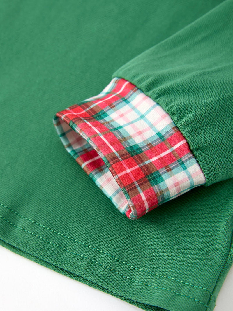 Christmas Tree Plaid Boys Set Long Sleeve Top Pants - 6