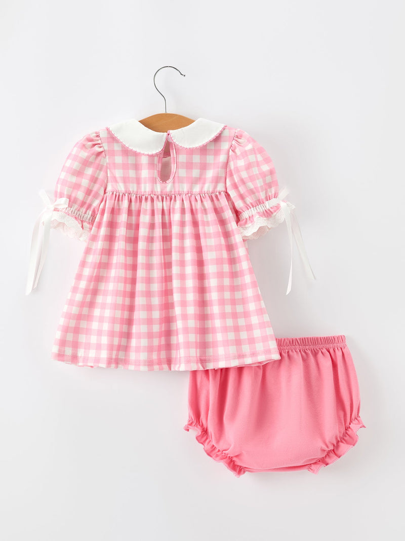 Halloween Ghost Embroidered Girls Bloomer Set Peter Pan Collar - 2