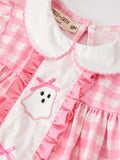 Halloween Ghost Embroidered Girls Bloomer Set Peter Pan Collar - 3