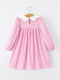 Thanksgiving Halloween Pumpkin Embroidery Girls Dress - 2
