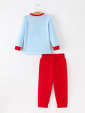Christmas Santa Smocked Embroidered Boys Pant Set - 2