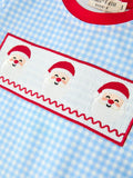 Christmas Santa Smocked Embroidered Boys Pant Set - 3