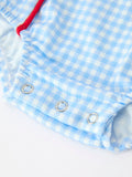 Christmas Santa Embroidered Boys Jon Jon Peter Pan Collar - 4