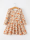 Thanksgiving Pumpkin Pie Girls Twirl Dress - 1