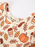 Thanksgiving Pumpkin Pie Girls Twirl Dress - 3