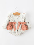 Fall Plaid Dog Print Girls Long Sleeve Romper - 6