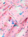 Pink Unicorn Girls Pocket Dress Rainbow Star Print - 5