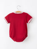 Fall Pumpkin Embroidery Baby Boy Romper - 2