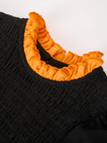 Girls Halloween Dog Pumpkin Black Bloomers Set - 3