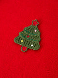 Baby Girl Christmas Red Knit Sweater with Embroidered Tree Appliqué - 4