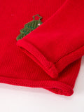 Baby Girl Christmas Red Knit Sweater with Embroidered Tree Appliqué - 5