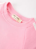 Girls Pink Bow Trim Sweatshirt and Pants Set - 9