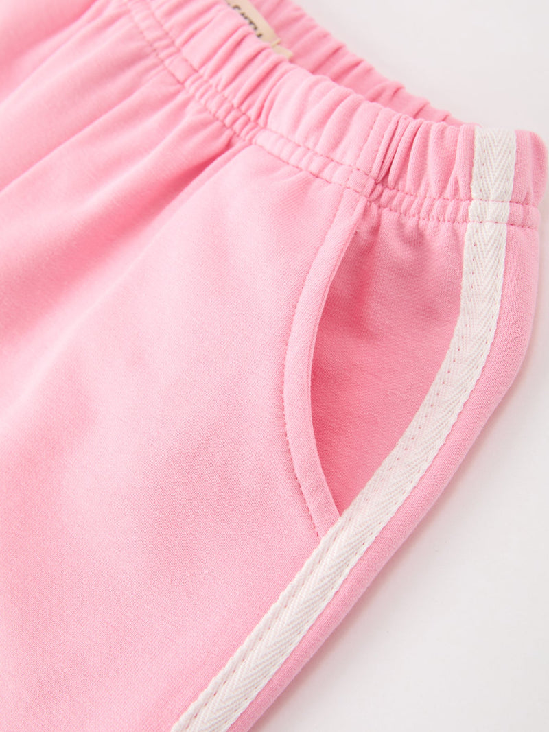 Girls Pink Bow Trim Sweatshirt and Pants Set - 11