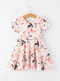 Halloween Ghost Girl Twirl Dress Short-sleeved - 1