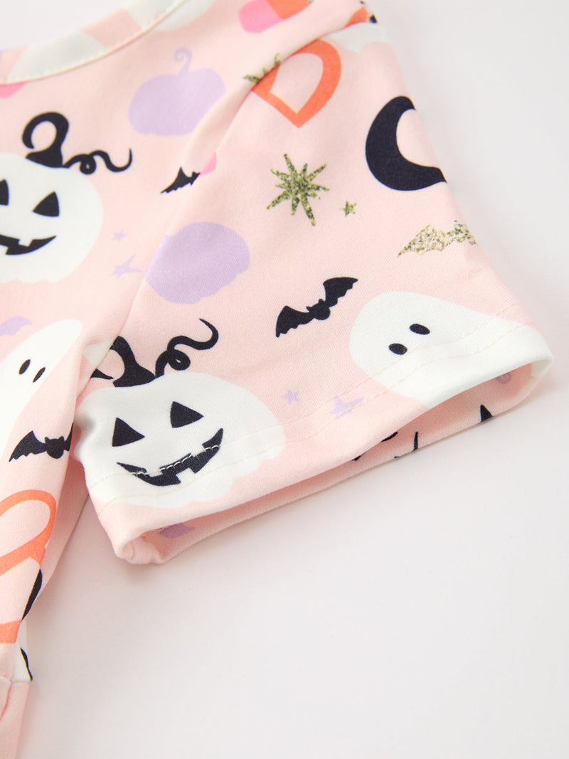 Halloween Ghost Girl Twirl Dress Short-sleeved - 4